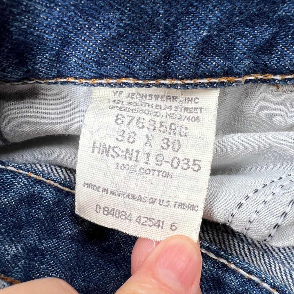 VTG‎ VF Jeanswear Mens Straight Leg Blue Denim Jeans Cotton 38x30 87635RG Medium - Picture 6 of 10